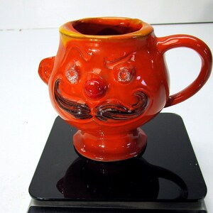 Vintage 1969 Pacific Stoneware Inc Pringles Chips Mug Orange Made In USA