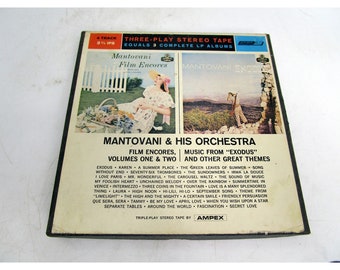 Álbum triple vintage de carrete a carrete Mantovani Film Hits for Everyone Ampex London LPD 70113