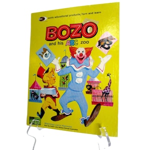 Vintage 1960s Bozo Clown And His Abc Zoo Turn And Learn Book By Sonic Educational Products