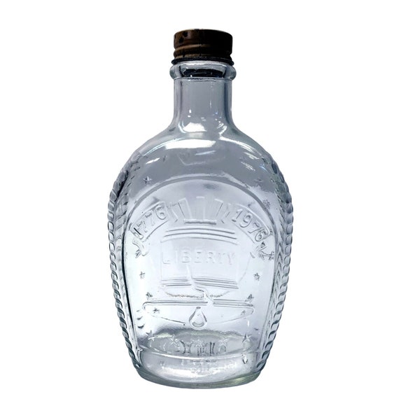 Log Cabin Syrup Glass Bottle Etsy