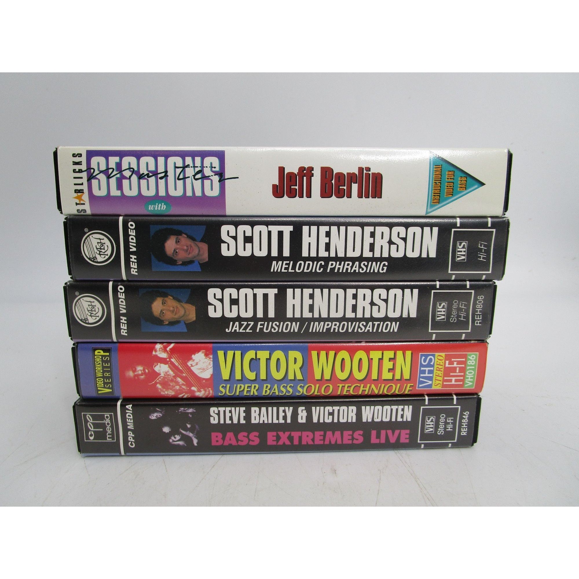 Vintage VHS Lot of 5 Bass Instructional Videos Wooten Henderson
