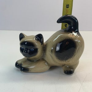 Vintage MCS Brazil Hand Crafted Collectibles Ceramic Siamese Kitten Cat.