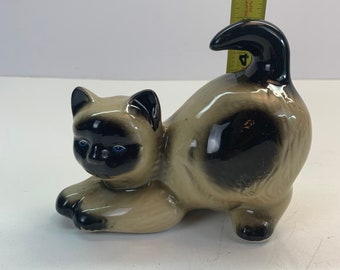 Vintage MCS Brazil Hand Crafted Collectibles Ceramic Siamese Kitten Cat.