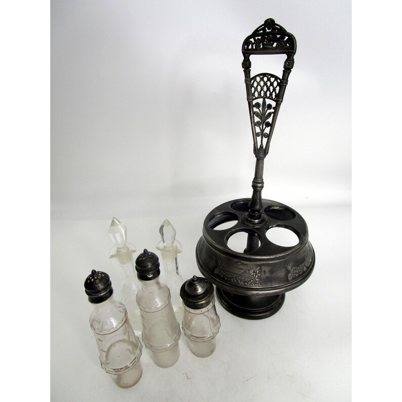 Antique Caddy Cruet Set Vintage Meriden Britannia Silver Etsy