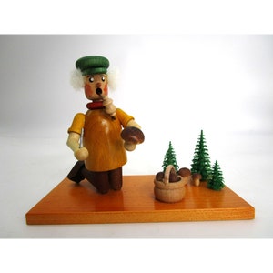 Vintage Rare Räuchermann Pilzsammler Mushroom Picker with Pipe Figurine 52 64 350
