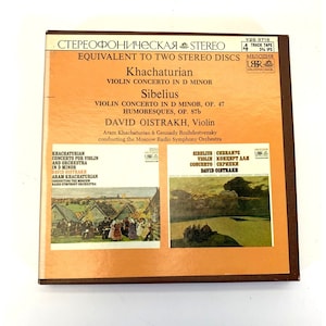 Seltene Reel to Reel Double Oistrach Khachaturian Sibelius Konzert Violine D Min Op 47
