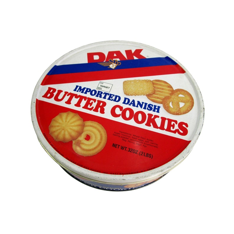 Vintage Dak Danish Butter Cookies Tin Can Canister Retro Decor Kitchen ...