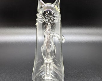 ロベルトニーデラー 吹きガラス 猫 鳥 フォークアート ガラス彫刻 置物 希少なヴィンテージ ロベルト ニーデラー 吹きガラス 精巧な猫とお腹の