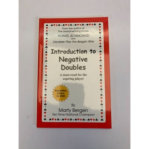 Vintage Bridge Card Game Book Introduction to Negative Doubles Book Marty Bergen