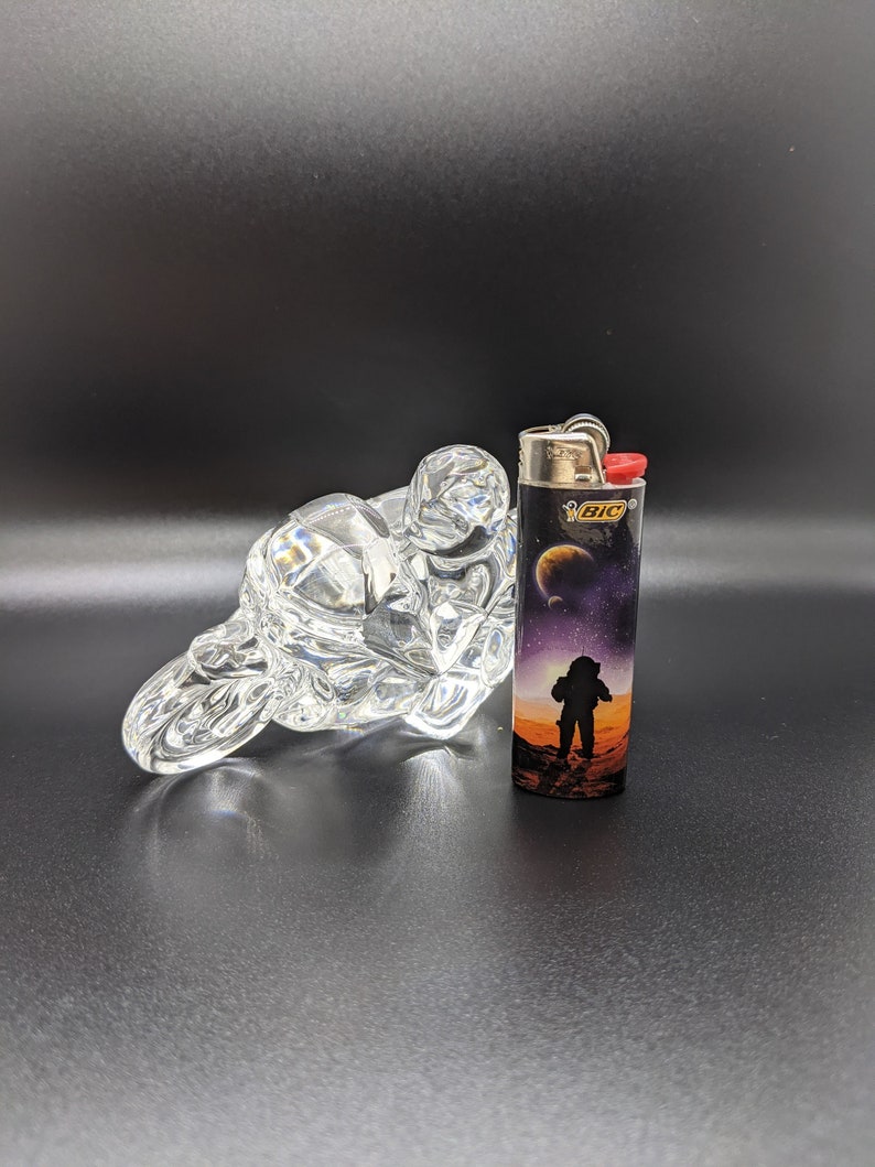 Vintage Heavy Crystal Racing Motorcycle With Rider Sculpture Etsy