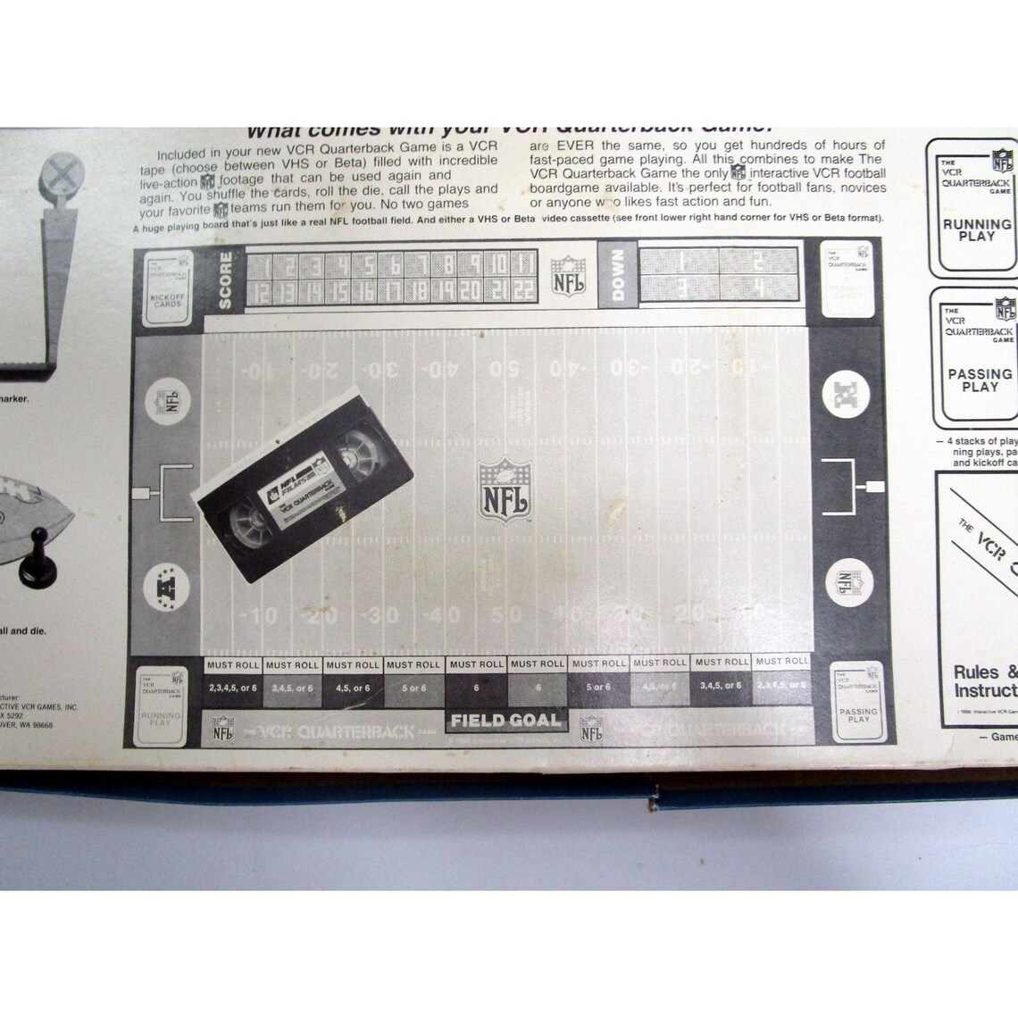 Vintage the VCR Quarterback Board Game NFL Interactive Etsy