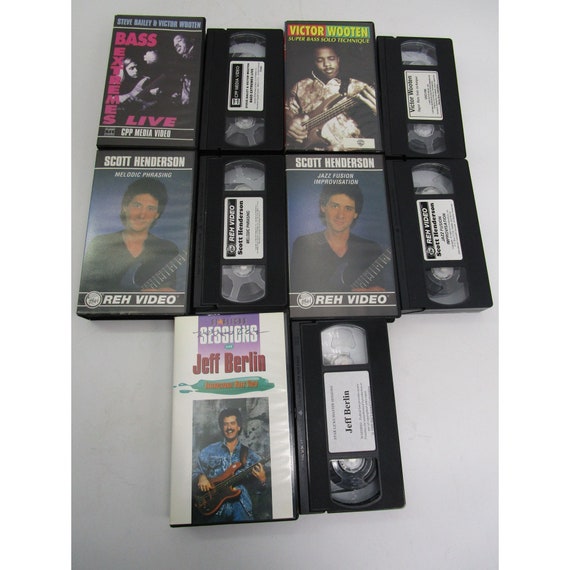 Vintage VHS Lot of 5 Bass Instructional Videos Wooten Henderson