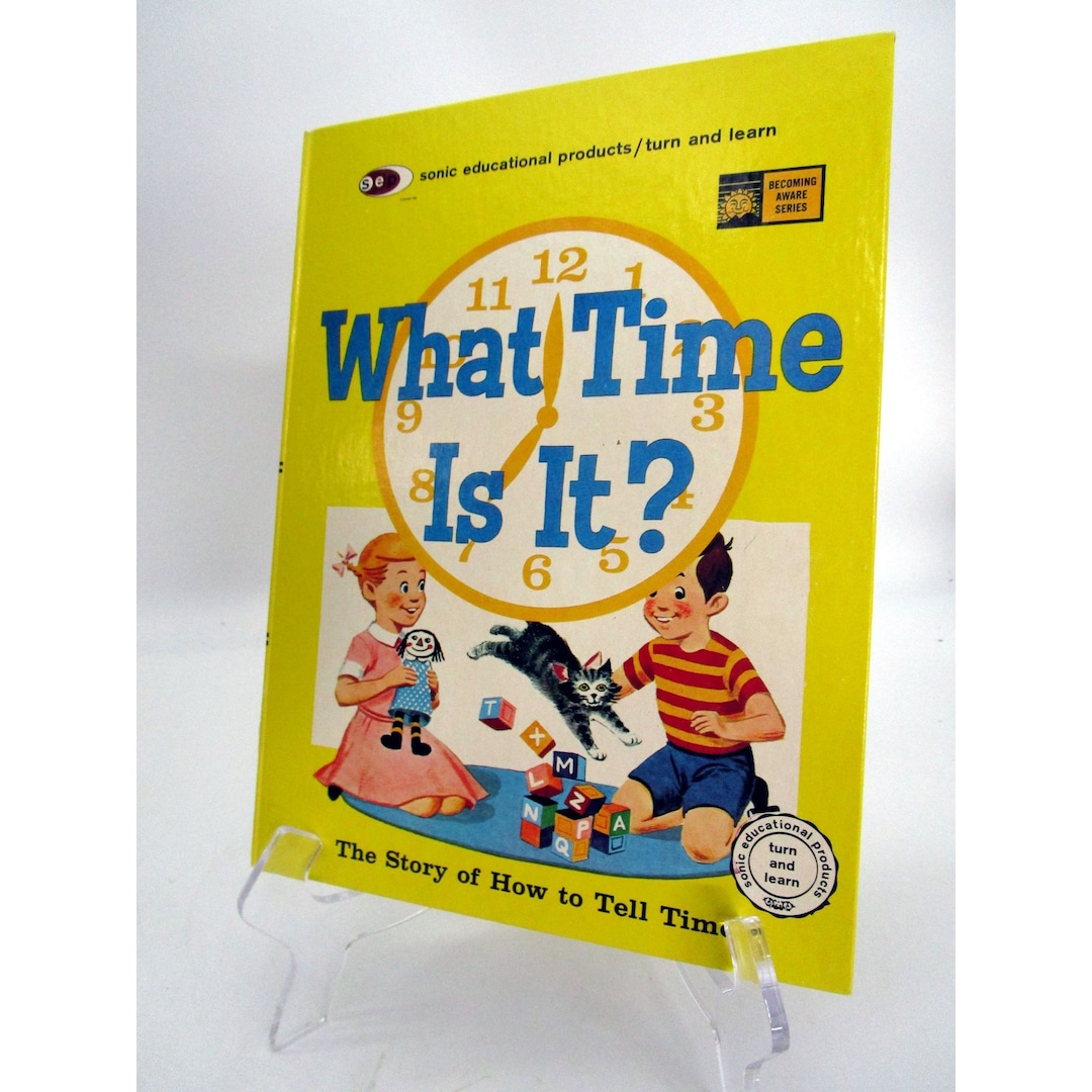 Vintage 1960s What Time is It Turn and Learn Book by Sonic Educational ...
