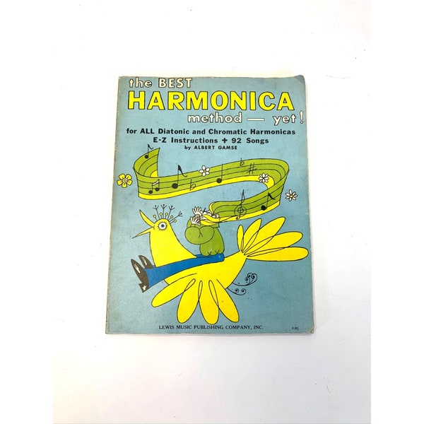 Vintage Best Harmonica Method Yet For All Diatonic Chromatic Albert Gamse 1971