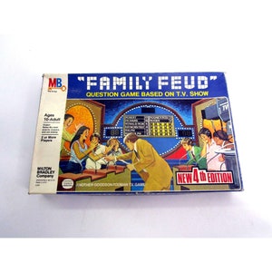 Vintage Milton Bradley Family Feud Trivia Board Game 4Th Edition 1980s