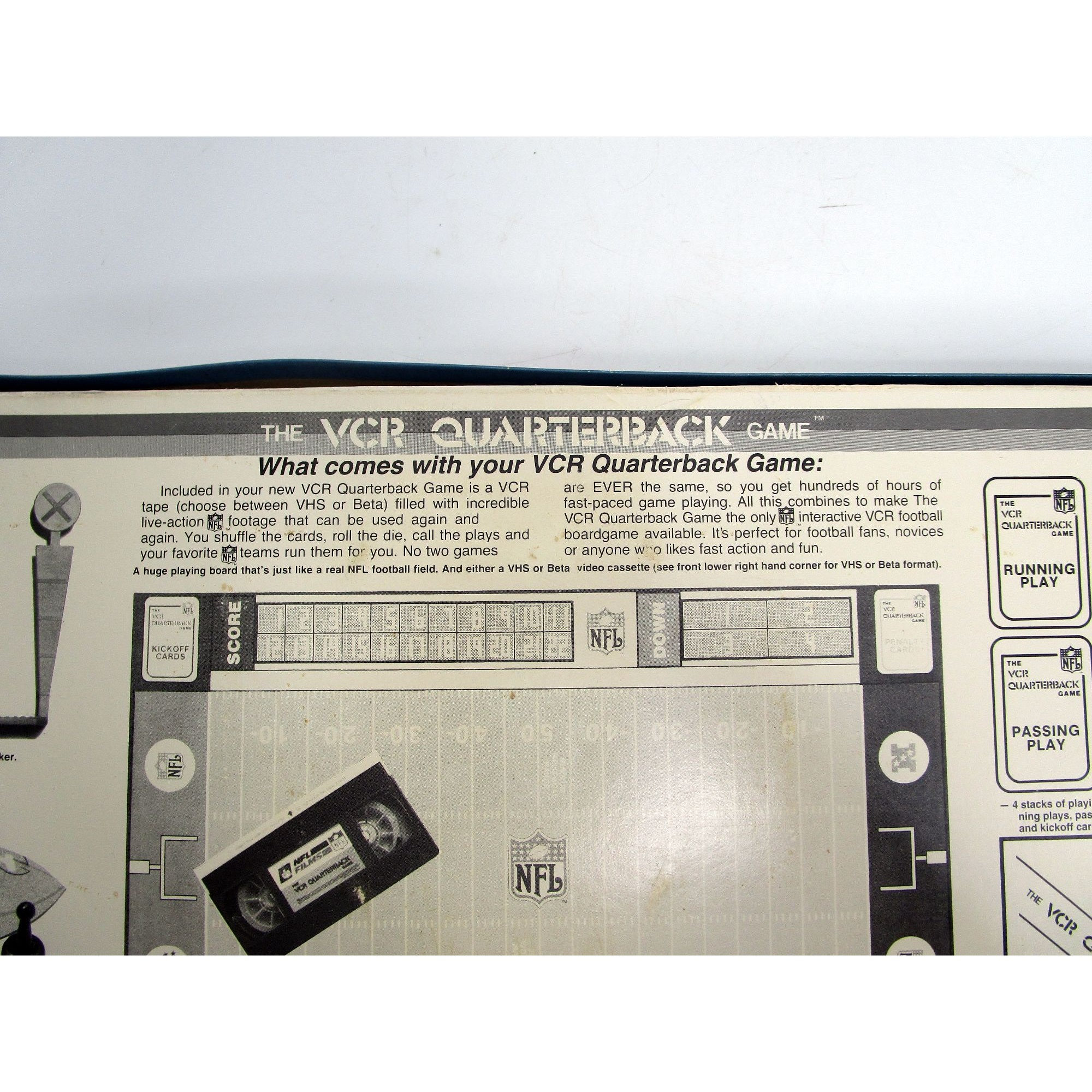 Vintage the VCR Quarterback Board Game NFL Interactive Football Vhs