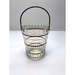 Vintage Mini Mid Century Modern Crystal Ice Bucket