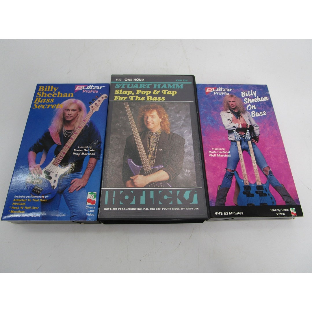 Vintage VHS Lot of 3 Instructional Bass Guitar Videos Billy