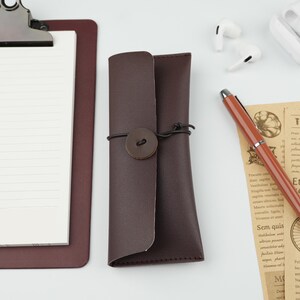 Leather Pen Pouch With Zippered Closure And Tool Holder, Leather Pencil Case - View #6