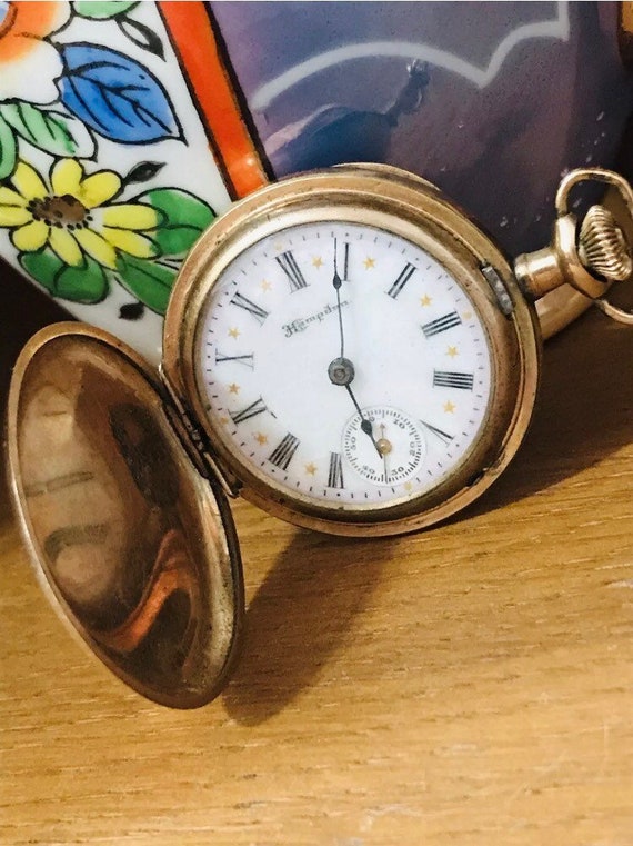 Antique Hampden Diadem Hunters Case Ladies Gold To
