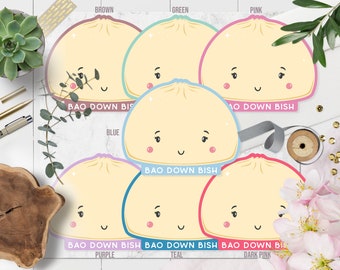 Bao Down Bish Sticker, Dumpling Stickers, #VeryAsian Support Sticker