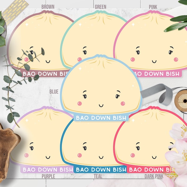 Bao Down Bish Sticker, Dumpling Stickers, #VeryAsian Support Sticker