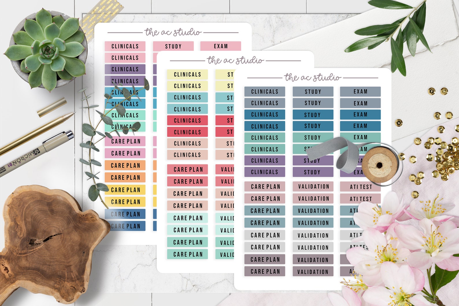 BUNDLE Nursing School Planner Stickers Student Planner Etsy