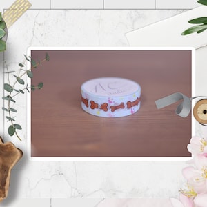 Dog Washi Tape, Cute Dog Stationery, Japanese Washi Masking Tape, Deco Tape, 15 mm x 10 m (Blue)