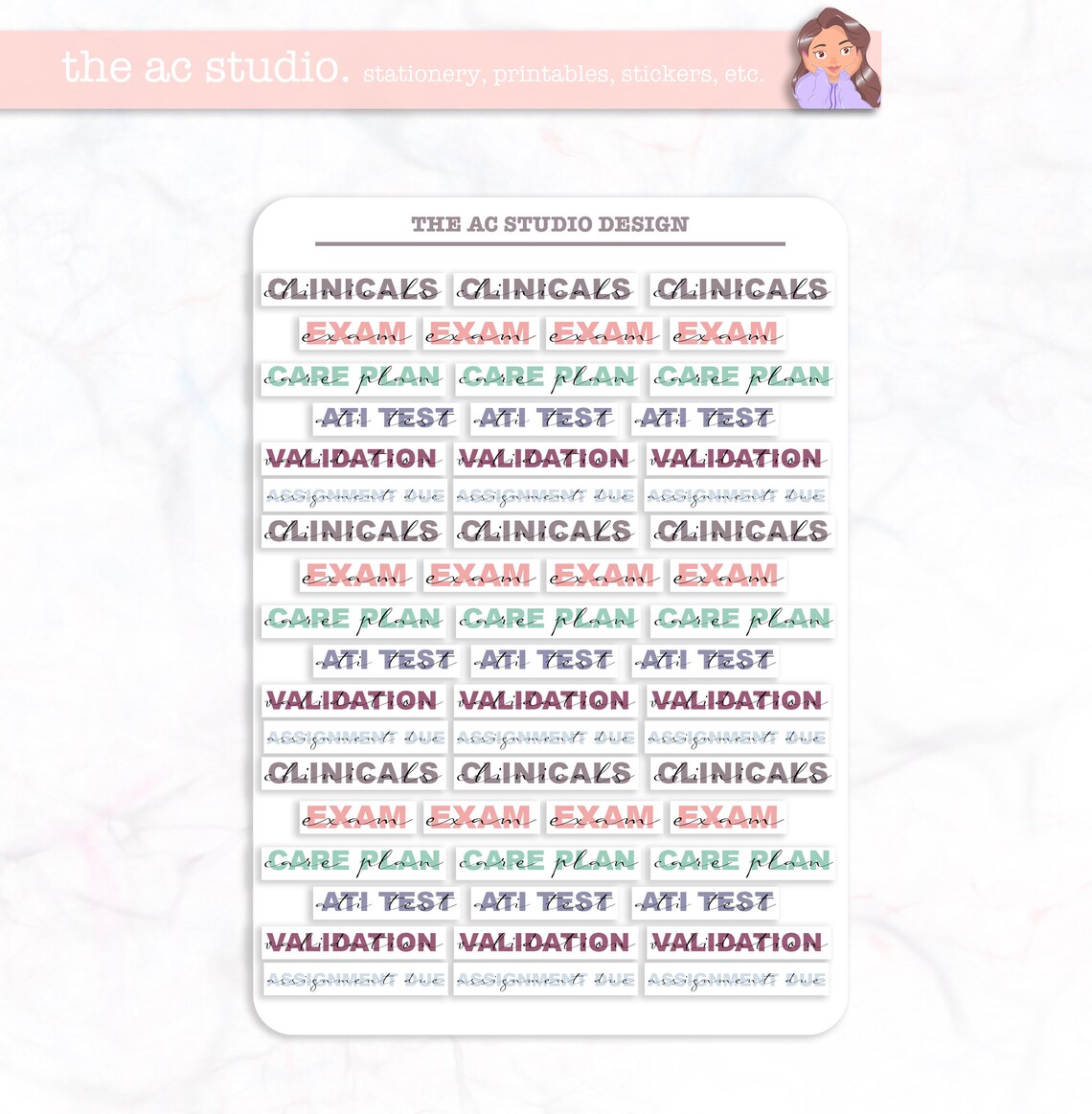 Nursing School Planner Stickers Nursing Student Planner Etsy