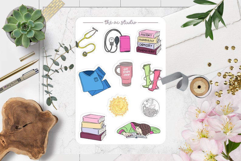 Cute Nursing School Planner Stickers Healthcare Planner Etsy