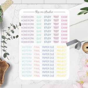 School Planner Stickers, Student Planner Stickers, Academic Planner Stickers (Floral Version)