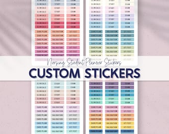 BUNDLE! CUSTOMIZE Nursing School Planner Stickers, Nursing Student Planner Stickers, Academic Planning Stickers (4 Sticker Sheets)