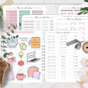 BUNDLE! School Planner Stickers, Student Planner Stickers, Academic Planner Stickers (Set of 6 Sticker Sheets)