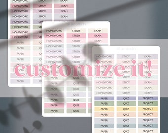 BUNDLE! CUSTOMIZE College Planner Stickers, Student Planner Stickers, Academic Planning Stickers, Floral Tone (3 Sticker Sheets)