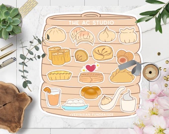 Dim Sum Sticker SET, Dumpling Stickers, #VeryAsian Support Sticker (1 Sticker Sheet)