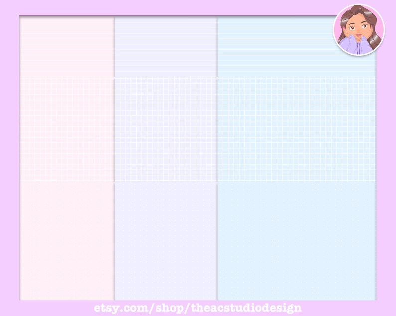 Pastel Grid Stationery Printable Pastel Lined Stationery | Etsy