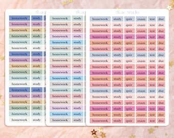 BUNDLE! College Planner Stickers, Student Planner Stickers, School Planning Stickers, Light Set (3 Sticker Sheets)