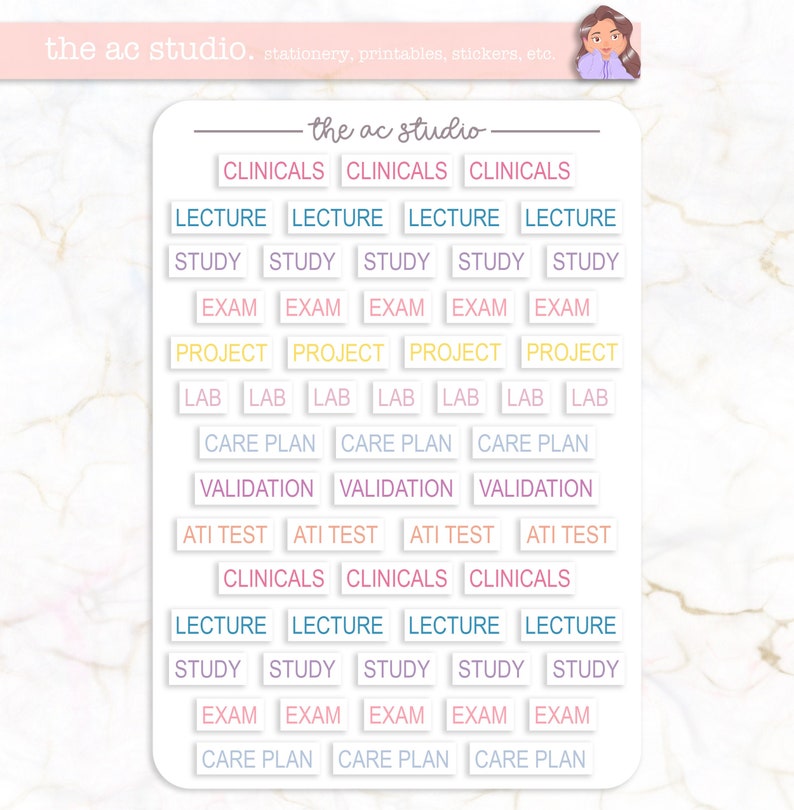 Nursing School Planner Stickers Student Planning Academic Etsy