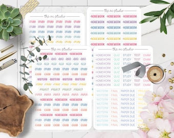 BUNDLE! College Planner Stickers, Student Planning, Floral Theme School Planning Stickers (Set of 4 Sticker Sheets)