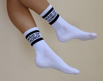 Maid of Honor Socks, Bridal Party Gift, Wedding Socks