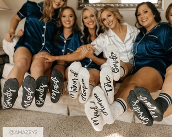 Bridesmaid Socks, Proposal Socks, , Bridal Party Socks,Wedding Socks, Bridesmaid Proposal Gift, Grip Socks