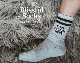 Custom Socks by Blissful Socks, Personalized Socks, Custom Socks, Pilates Studio Socks, Small Business Socks, Brand Socks