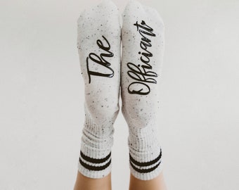 The Officiant Socks, Grippy Non-Slip Socks, Thank You or Proposal Gift for Wedding Officiant by Blissful Socks