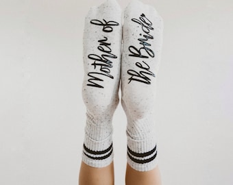 Mother of the Bride Socks, Wedding Day Thank You Gift for Mom, Mother of the Groom gift from Bride by Blissful Socks