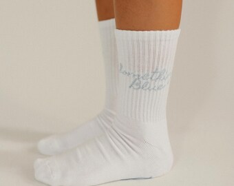 Something Blue Socks, Grippy Pilates Socks, Bridal Party Gift, Something Blue Bridesmaid, Wifey Something Blue, Gift for the Bride
