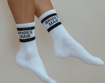 Bridesmaid Socks: Bridal Party Gift, Wedding Day Lounge Wear