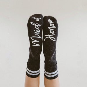 Maid of Honor Socks, Thank You Gift, Wedding Party Socks, Bridal Party Socks, Wedding Socks, Grippy Socks