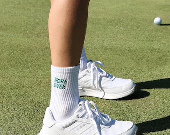 FORE Ever Embroidered Golf Socks, Wedding Couple Gift