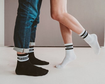 Groom and Bride Socks, Team Groom and Team Bride Socks, Wedding Party Gift, Unique Bridal Bachelor or Bachelorette Party Gift