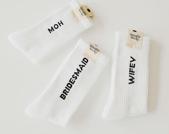 Bridesmaid Proposal Socks, Wifey Socks, Maid of Honor Socks, Matching Bridal Party Gift